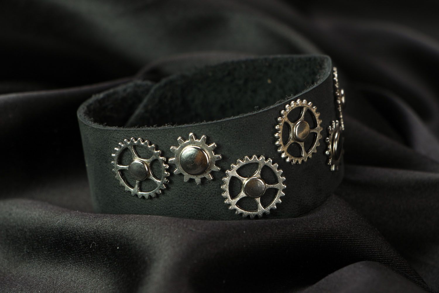 Bracelet en cuir fait main Steampunk photo 1