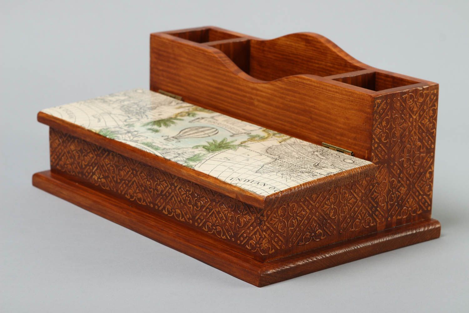 Caja de madera hecha a mano para plumas regalo original decoración de interior  foto 5