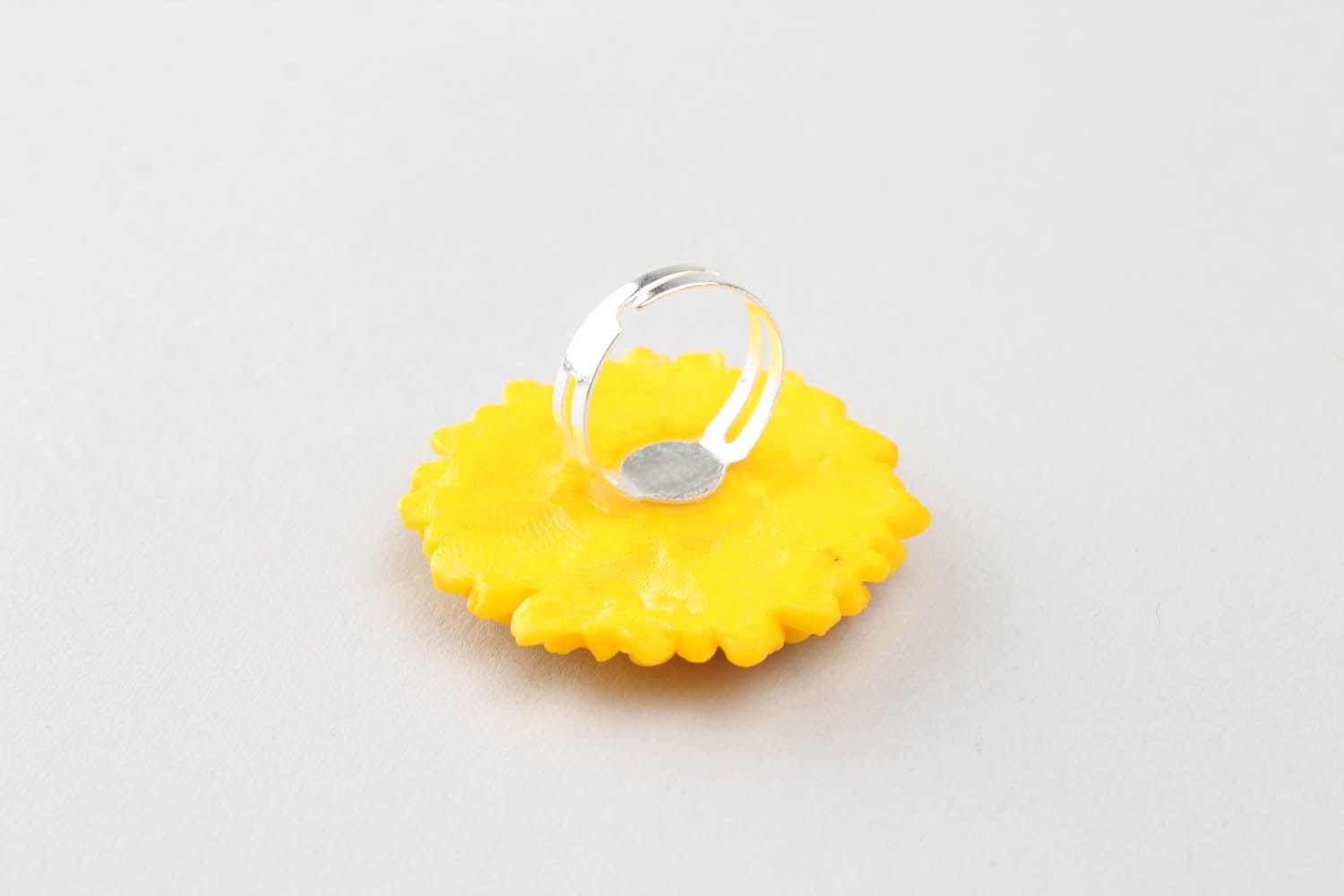 Ring aus Polymerton Sonnenblume foto 5