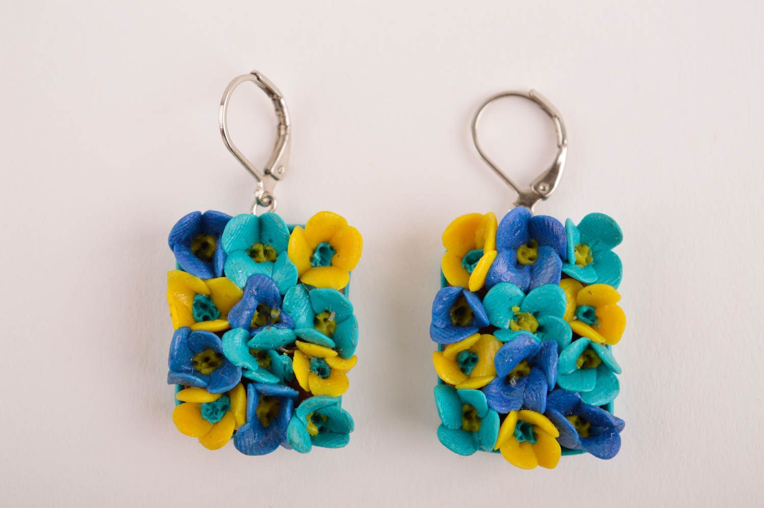 Handmade earrings designer clay earrings flowers earrings for women gift ideas photo 3