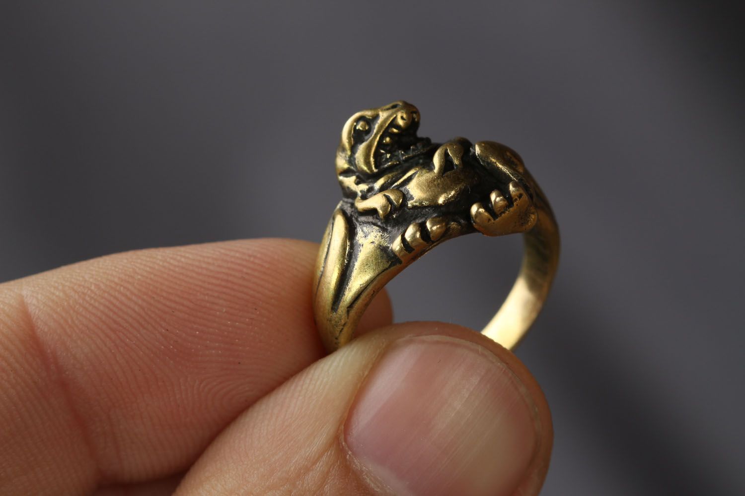 Оригинальное кольцо из бронзы Динозавр фото 3