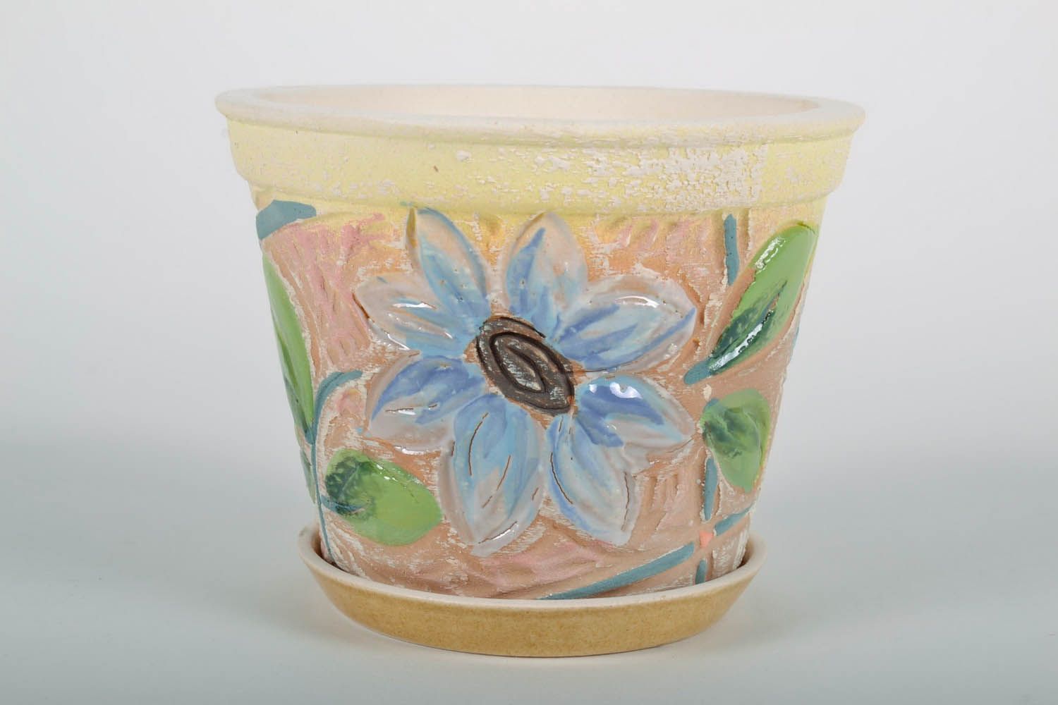 Pot de fleurs en céramique Violette fait main photo 1