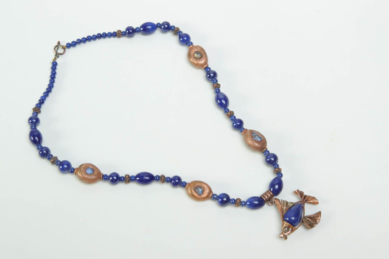 Collier bleu Bijou fait main en perles fantaisie indiennes Cadeau pour femme photo 2