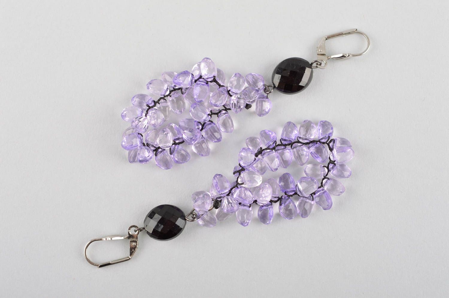 Handcrafted earrings crystal earrings plastic jewelry designer accessories photo 5