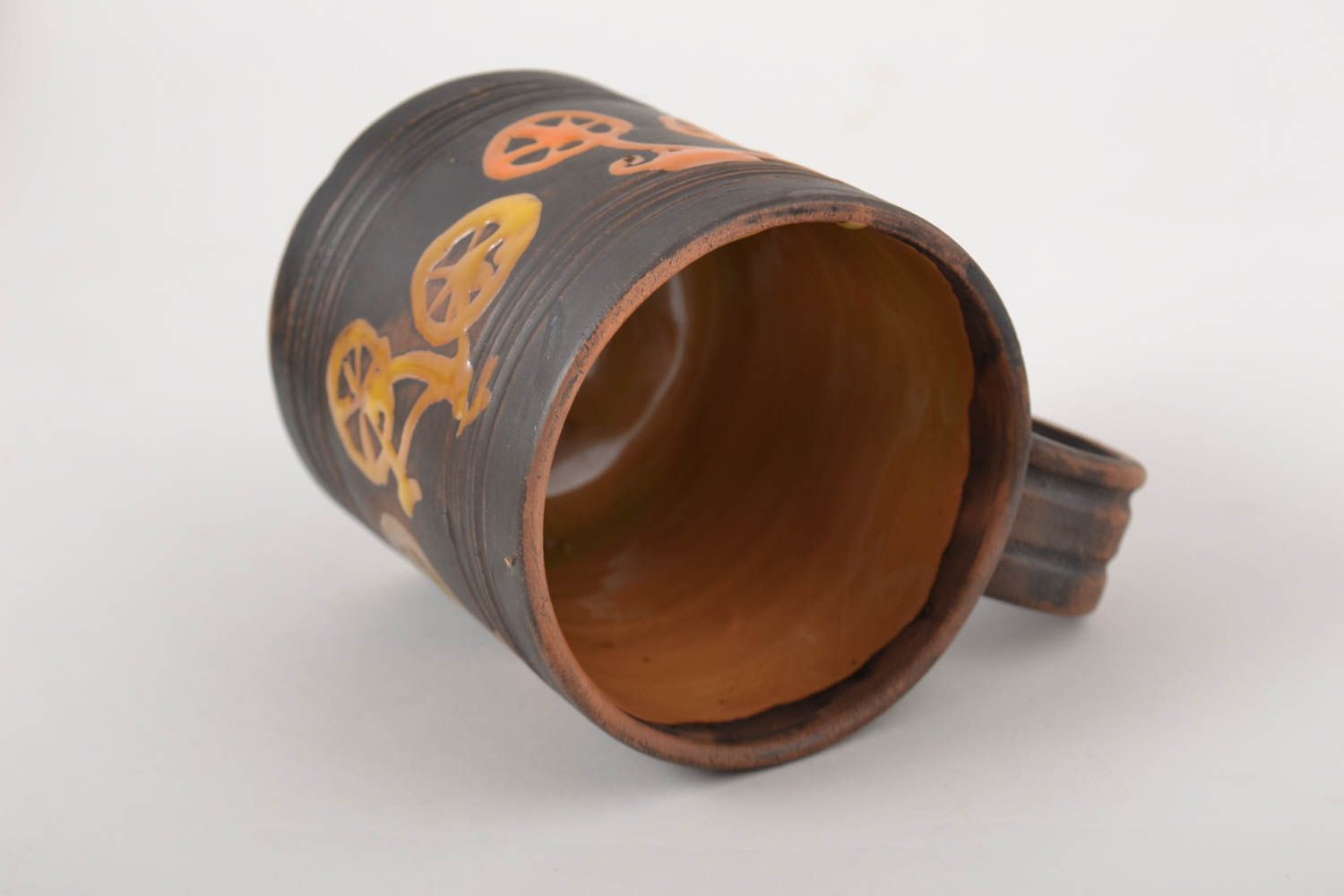 Ton Tasse handmade Tee Tasse mit Print Geschirr aus Keramik originell Geschenk foto 4
