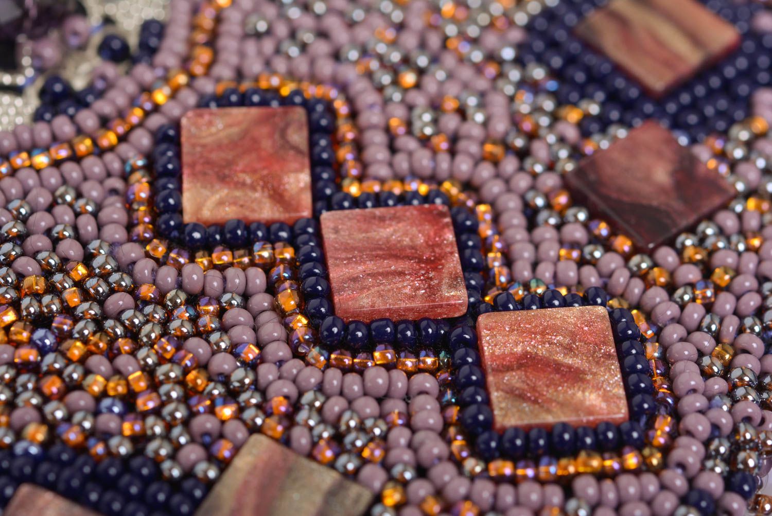 Beautiful handmade massive evening beaded necklace design jewelry Scythian Gold photo 5