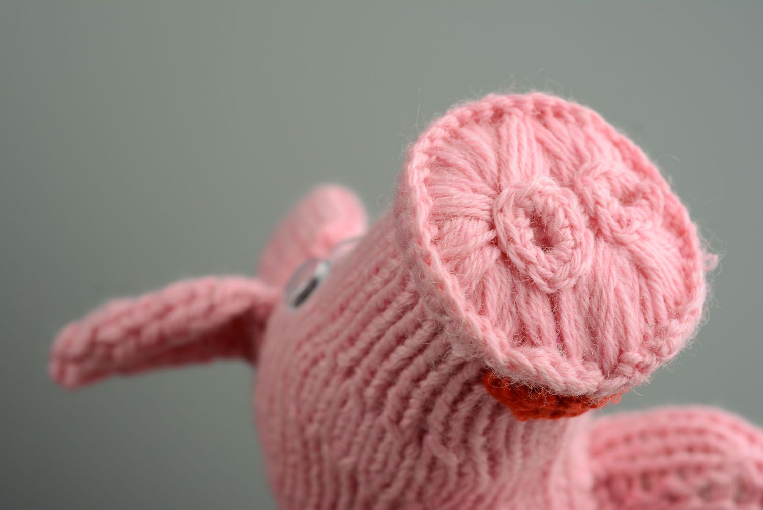 Jouet mou tricoté Cochon rose photo 3