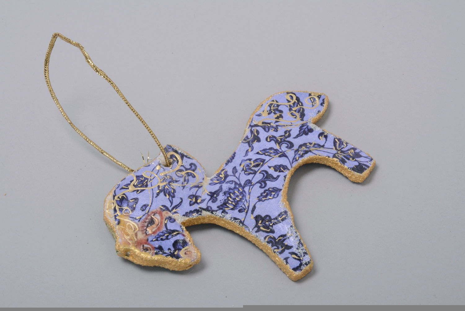 Pendant amulet made of salt dough Horse photo 1