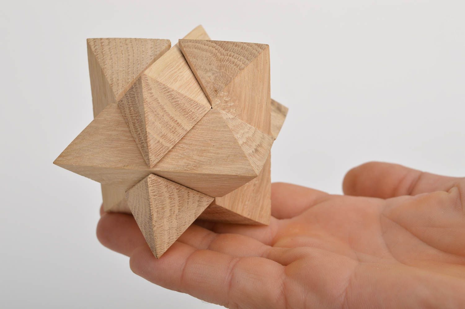 Игрушка ручной работы деревянный кубик игрушка из дерева от 3 лет Звезда фото 2