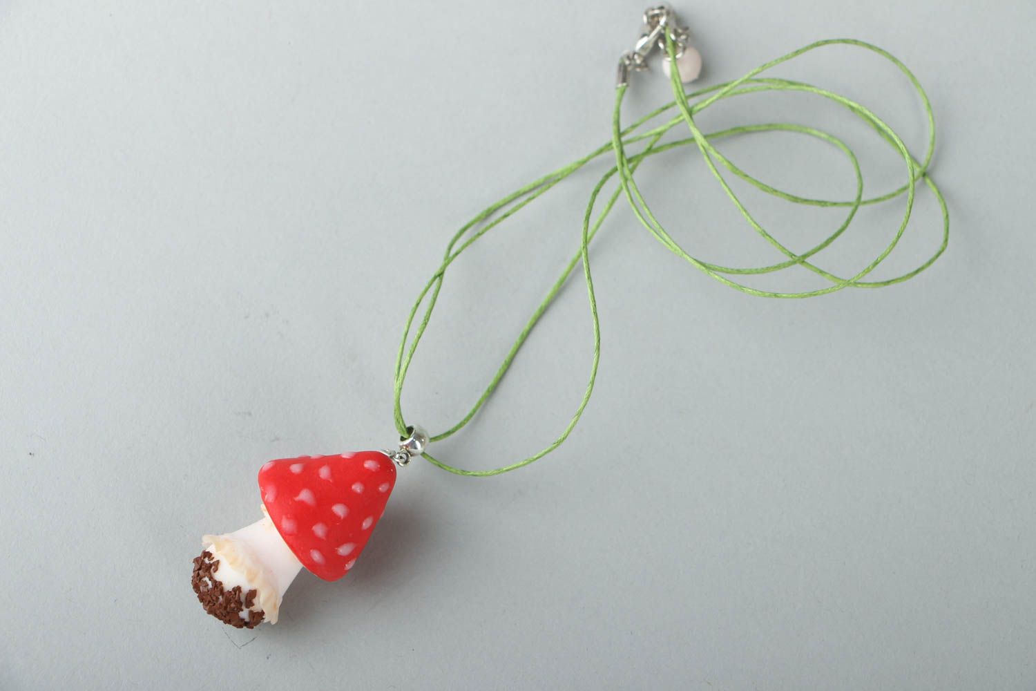 Polymer clay pendant Fly Agaric photo 1