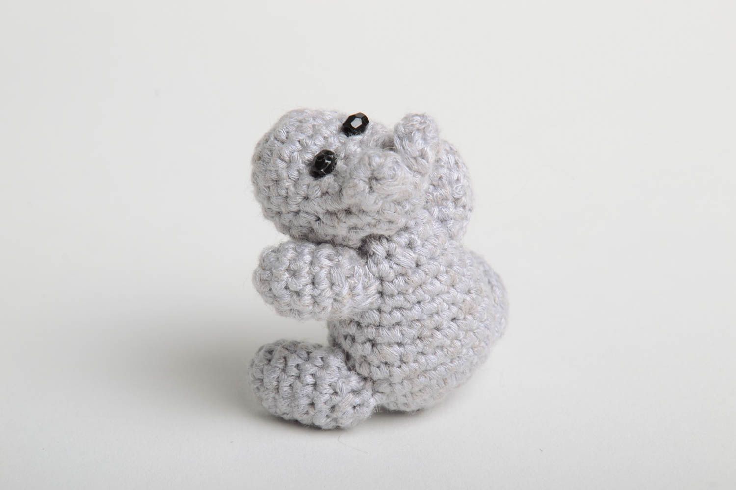 Handmade hippo stuffed toy designer crocheted toy unique present for children photo 4