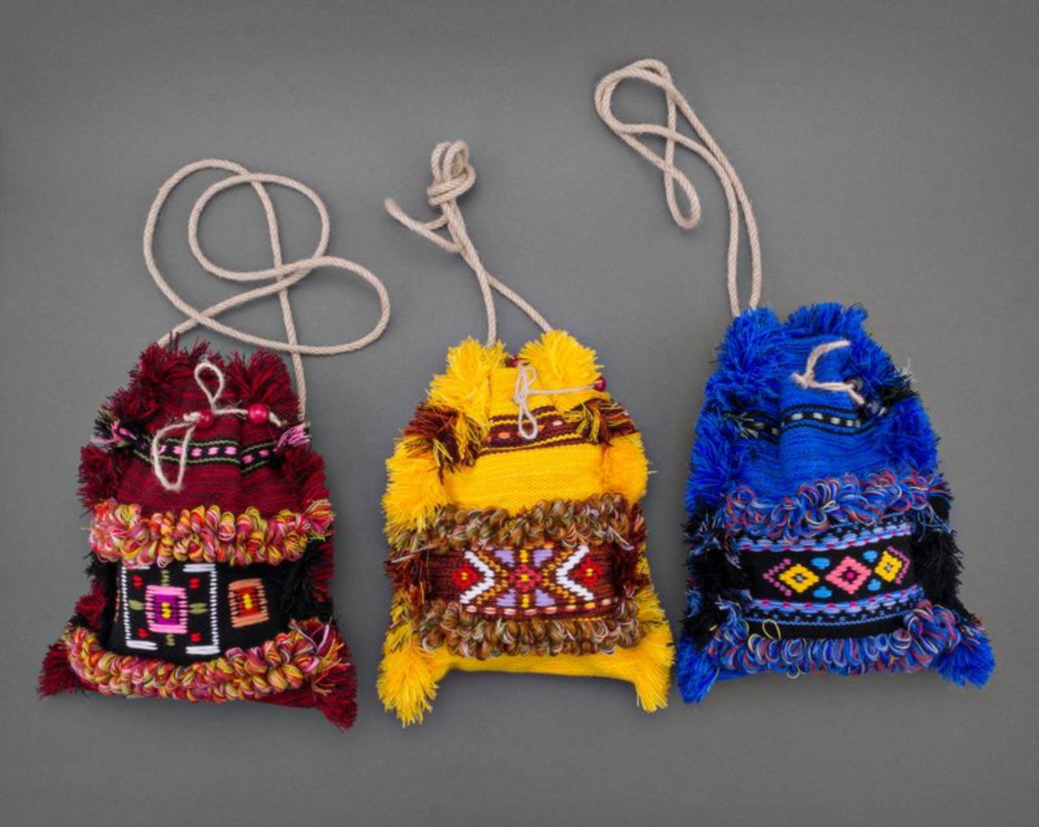 Bolsa de lana en estilo étnico foto 3