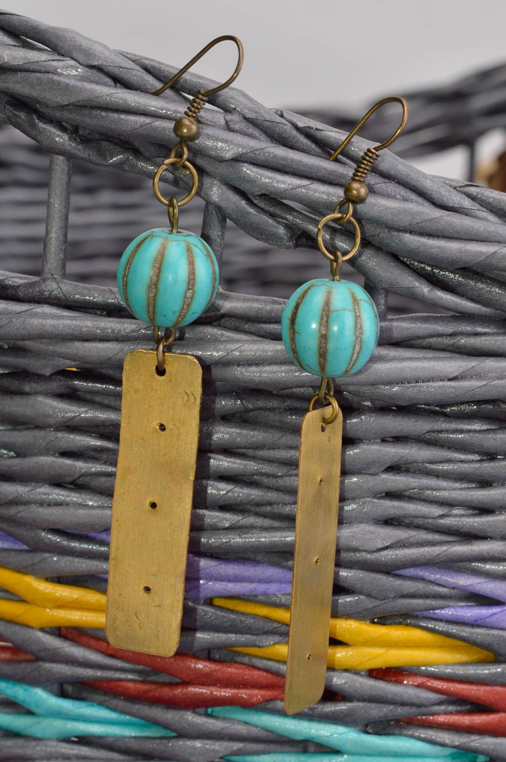 Ohrringe für Damen handmade Schmuck Accessoire für Frauen Messing Schmuck  foto 1