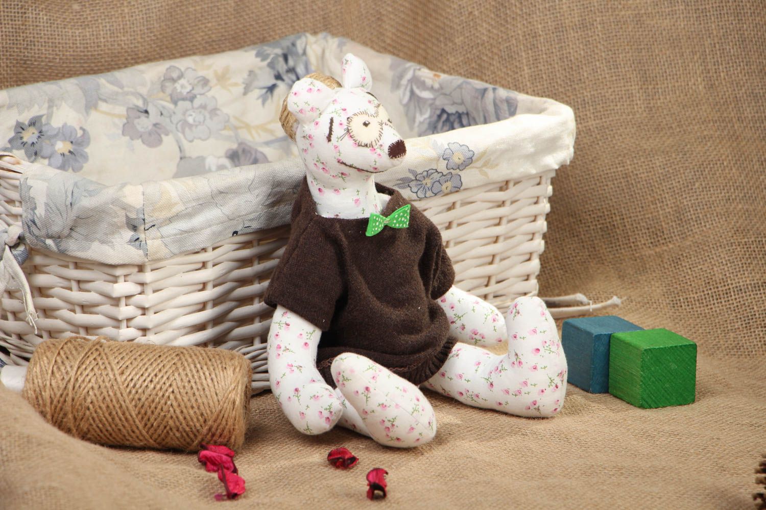 Soft fabric toy Bear in Glasses photo 5