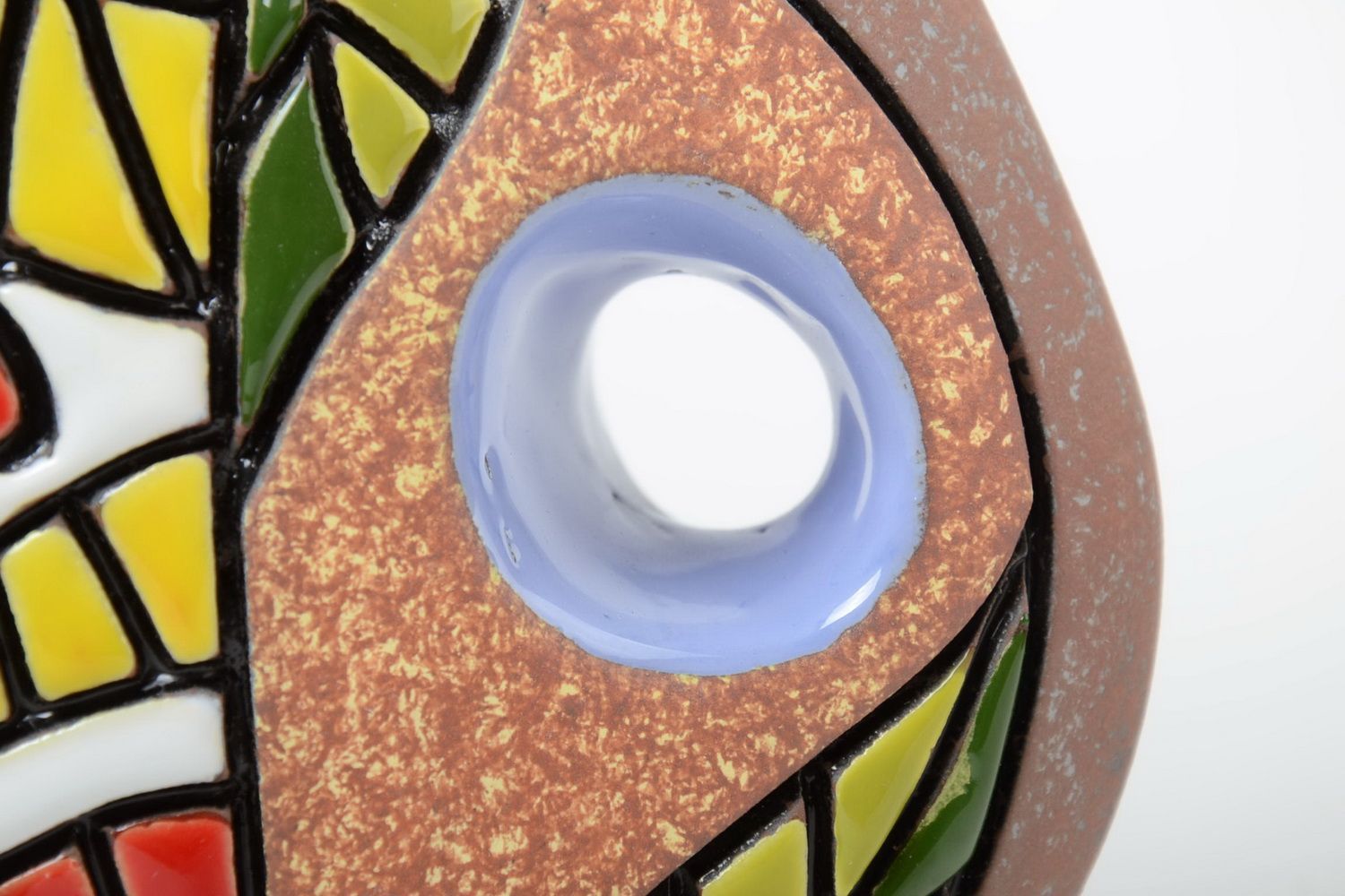 Bemalte schöne dekorative Vase aus Ton für Tischdeko 2L Künstler Handarbeit foto 4