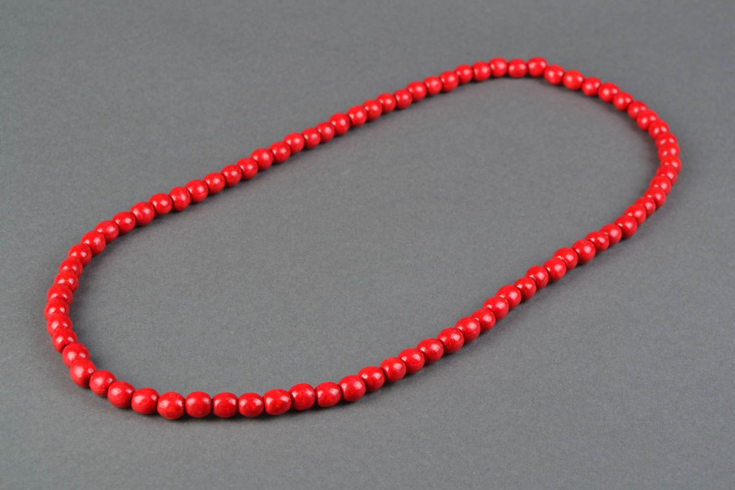 Red wooden bead necklace in Ukrainian style photo 2