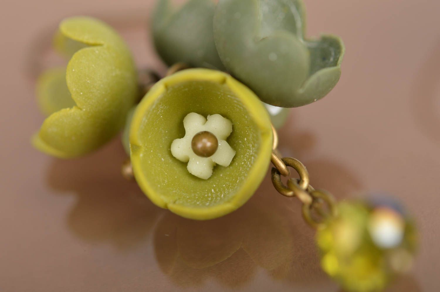 Stylish handmade polymer clay earrings plastic flower earrings gifts for her photo 3