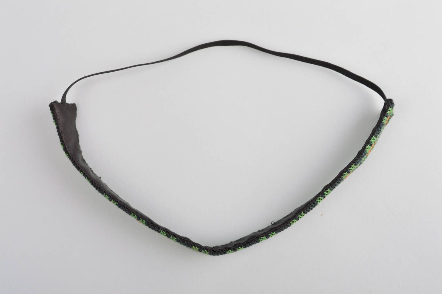Handmade hair accessory stylish headband with embroidery unusual headband photo 4