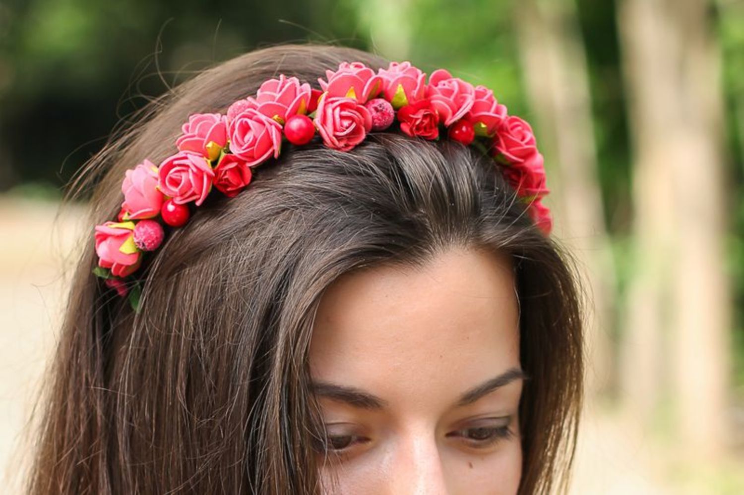 Headband Coral roses photo 2