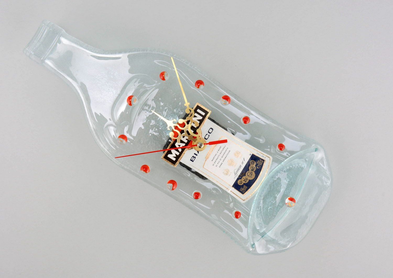 Horloge en verre en forme de bouteille Martini photo 4