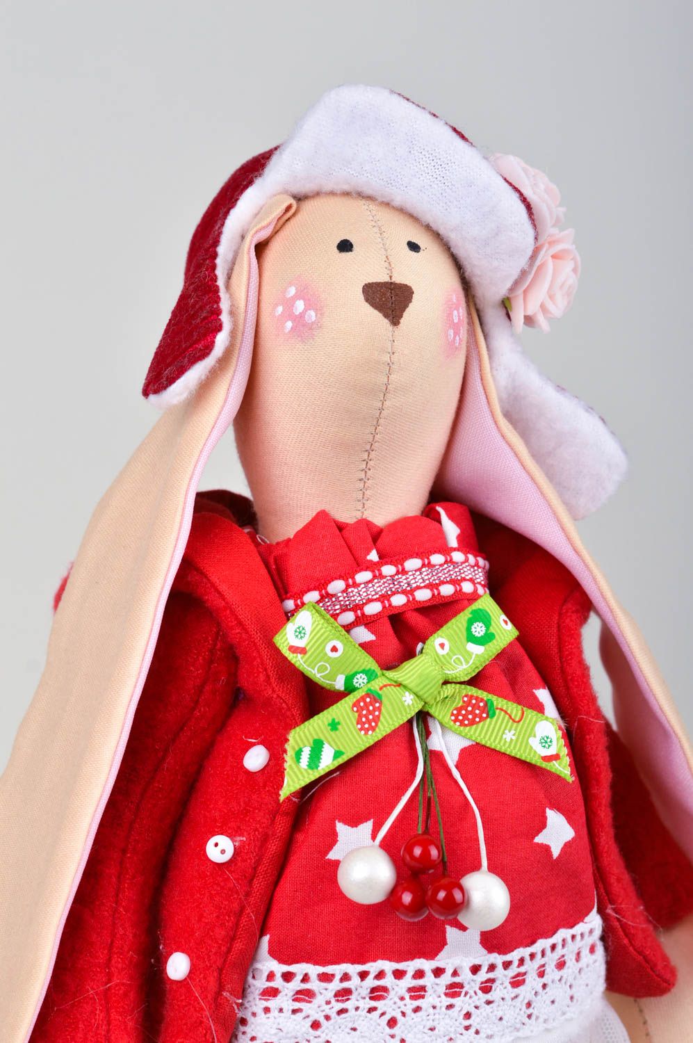 Handmade Spielzeug Hase Haus Deko Geschenk für Kinder stilvoll zu Weihnachten foto 1