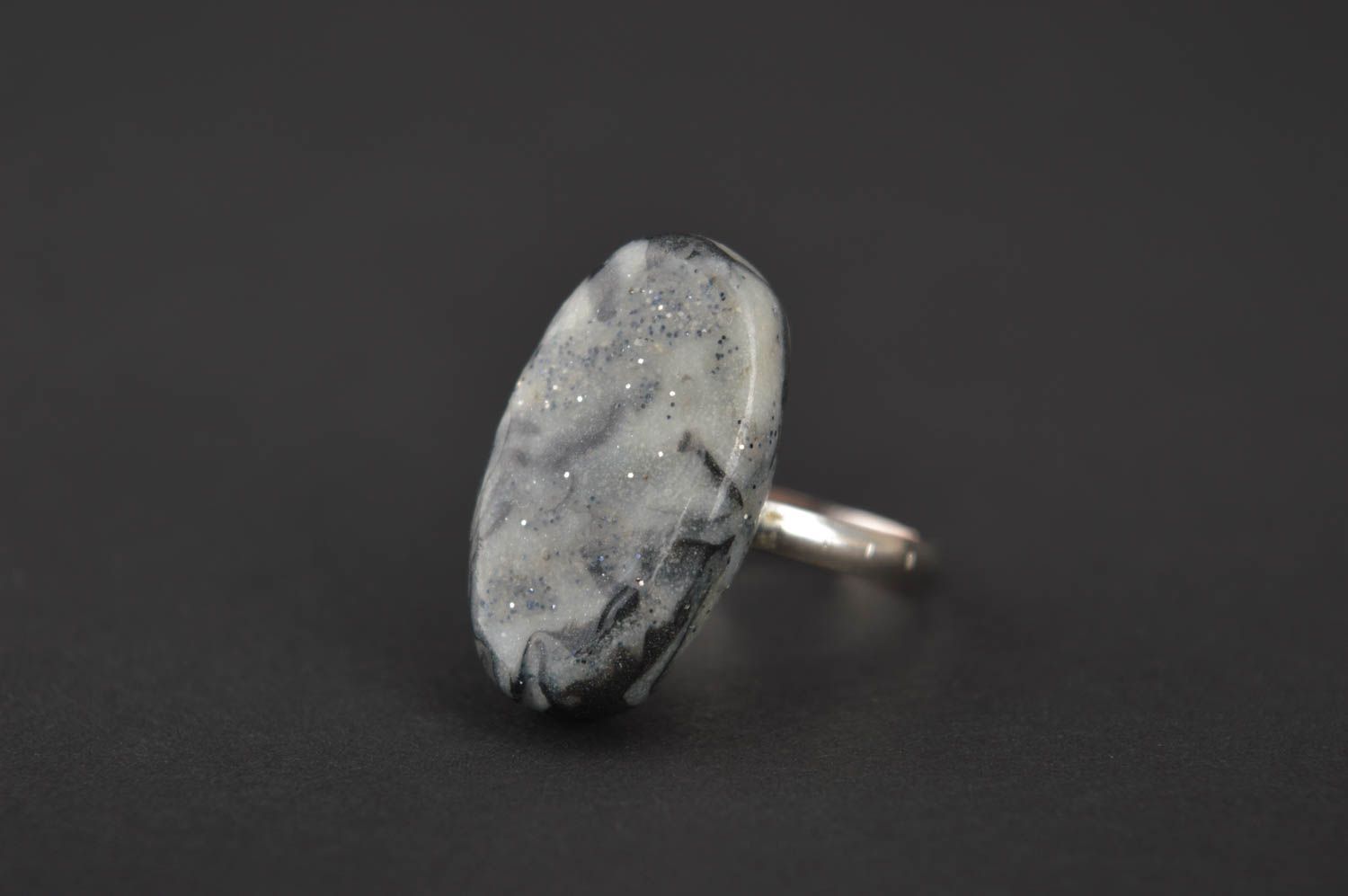 Кольцо ручной работы украшение из полимерной глины женское украшение кольцо фото 5
