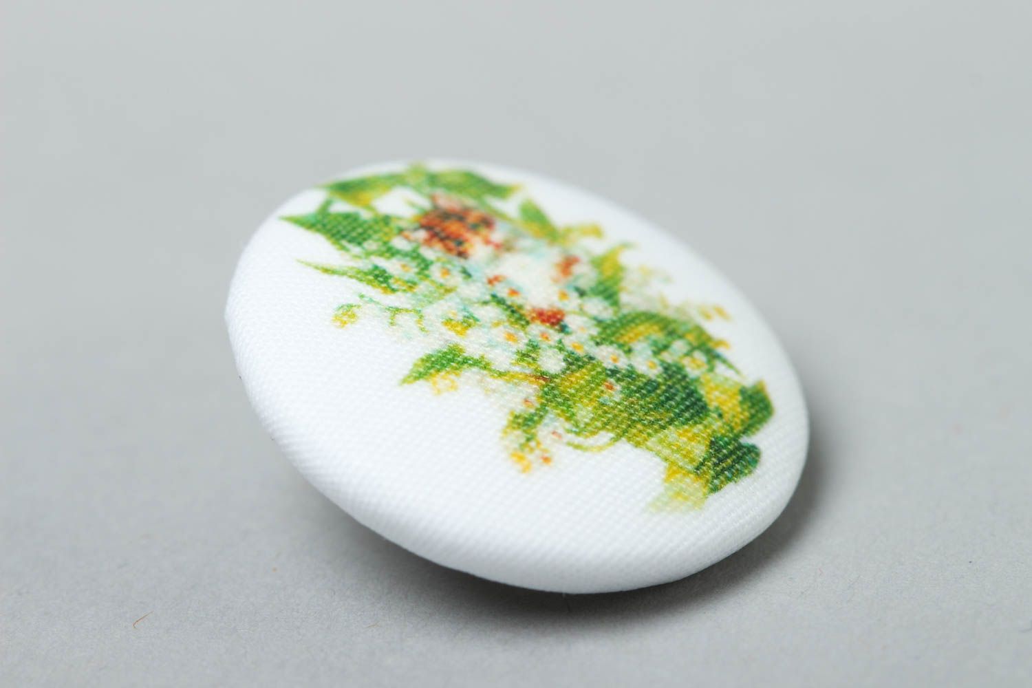 Stylish handmade plastic button cute fabric button with print gifts for her photo 2