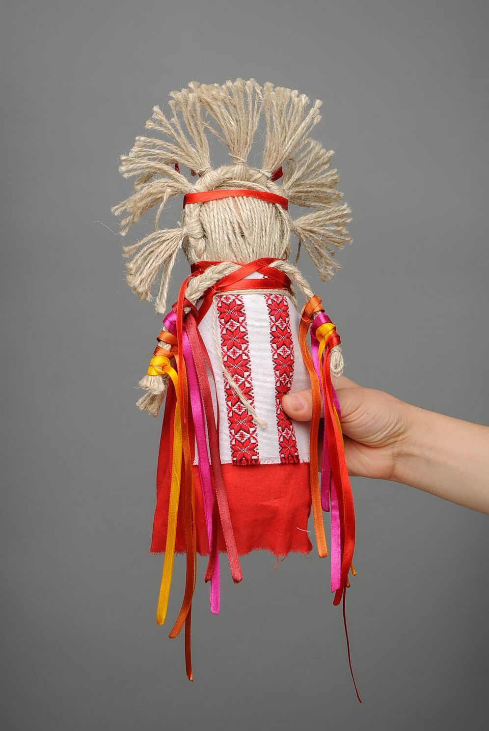 Bambola etnica di stoffa fatta a mano amuleto talismano giocattolo slavo carino foto 2