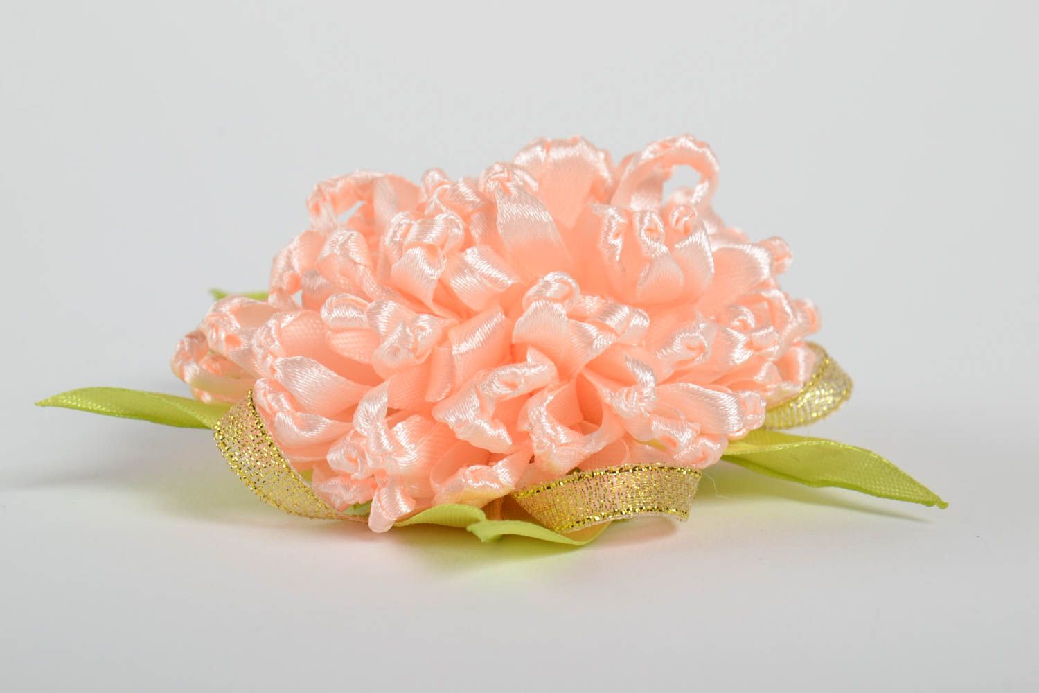 Hair clip in shape of flower handmade designer accessory stylish hair clip photo 2