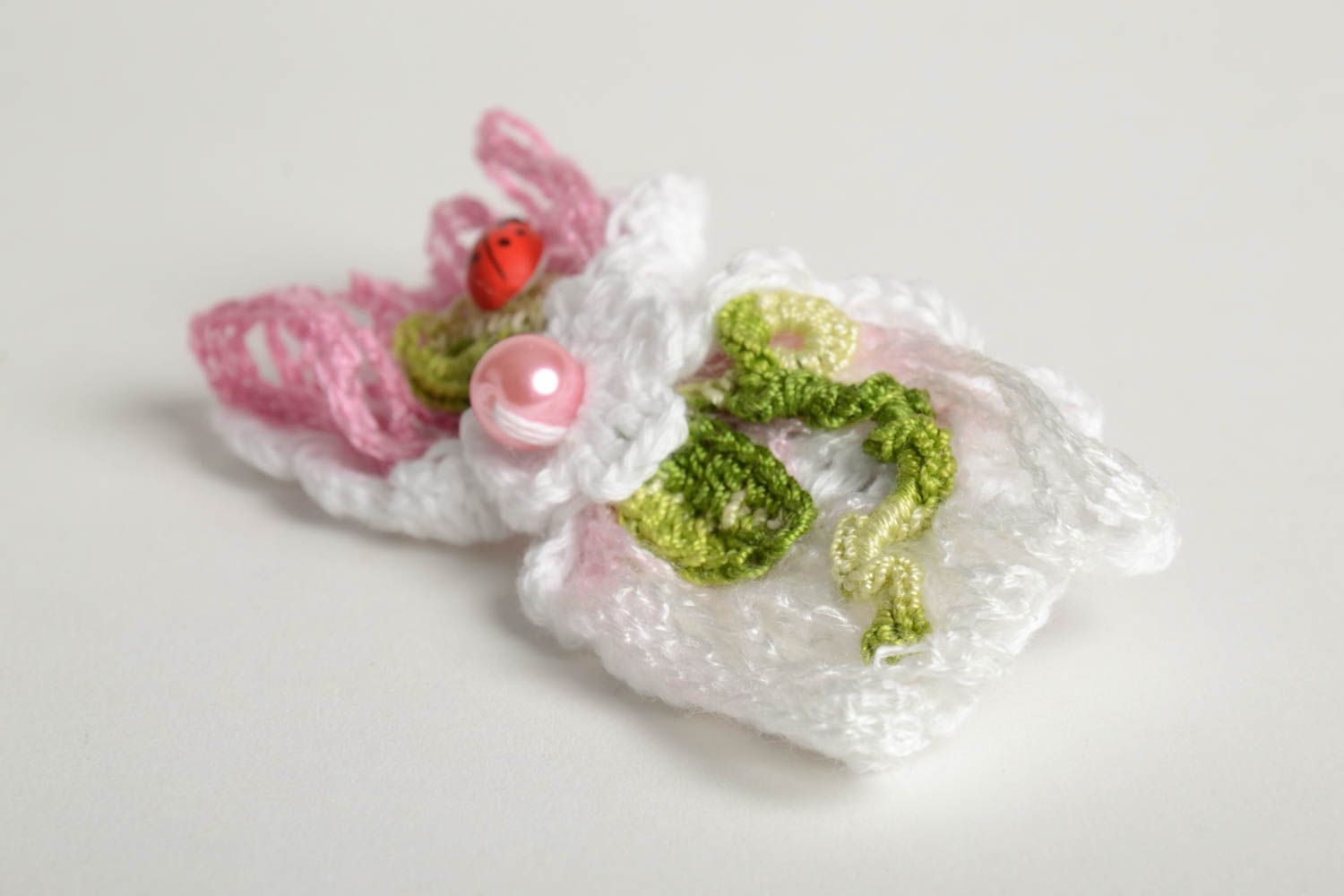 Handmade Blume Haarspange handgemachter Schmuck Accessoire für Frauen modisch  foto 4