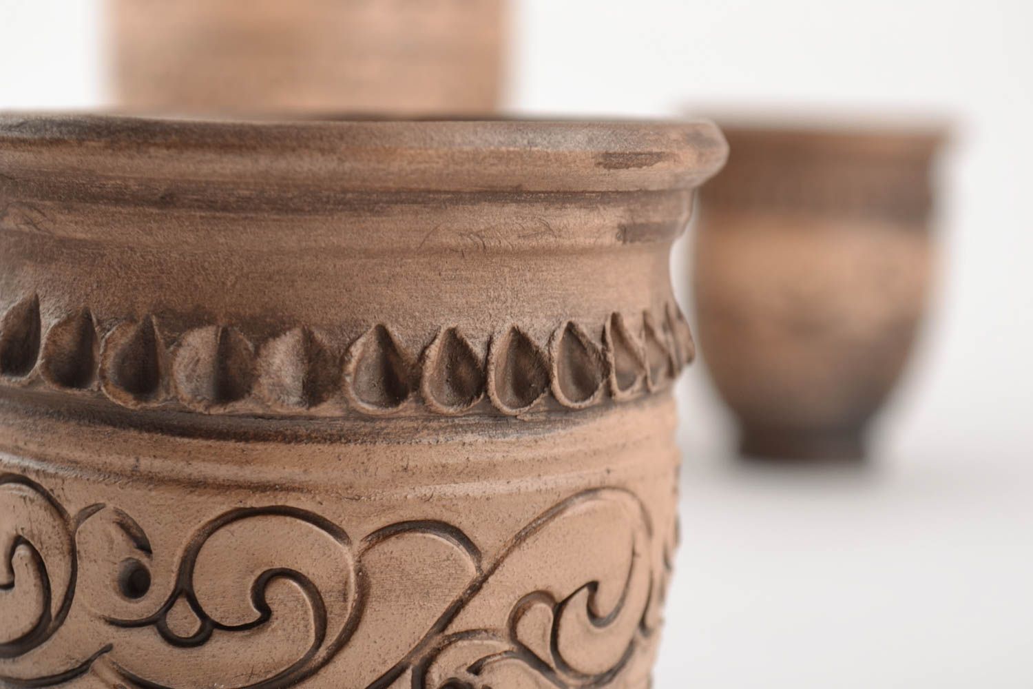 Juego de vajilla cerámica bonita artesanal botella de 1 l y 2 vasos de 250 ml  foto 3
