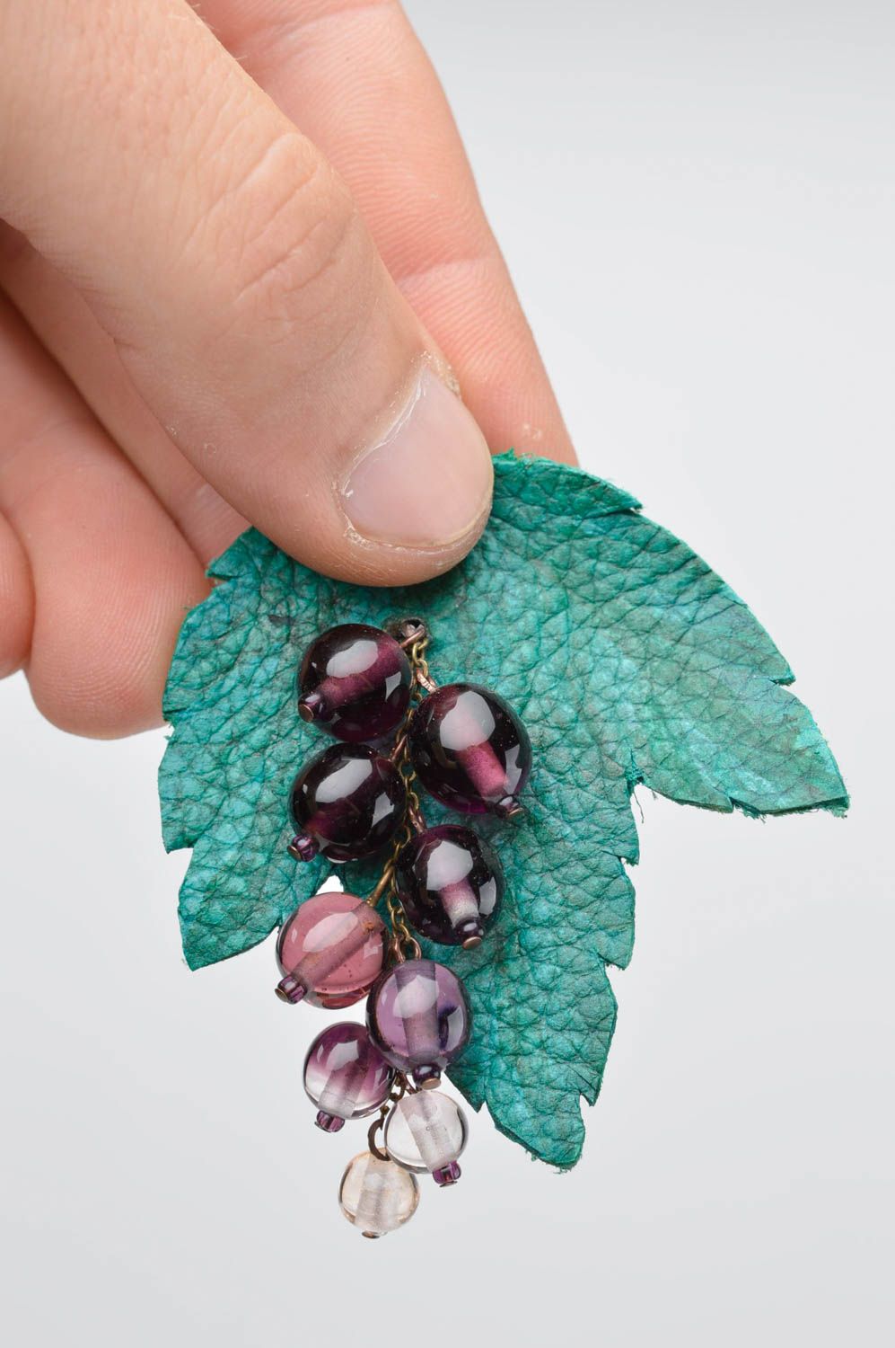 Handmade designer glass brooch jewelry present for women vintage brooch photo 3