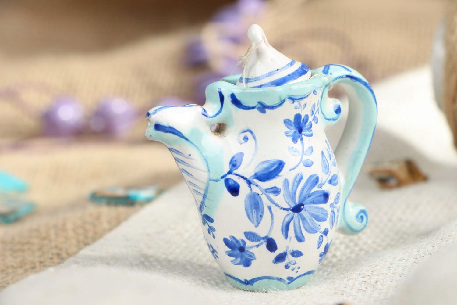 Декоративный чайник керамический фото 5