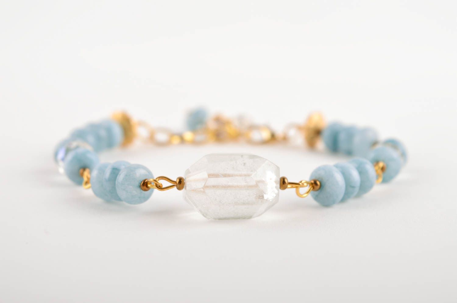 Handmade designer bracelet wrist bracelet fashion jewelry with natural stones photo 3
