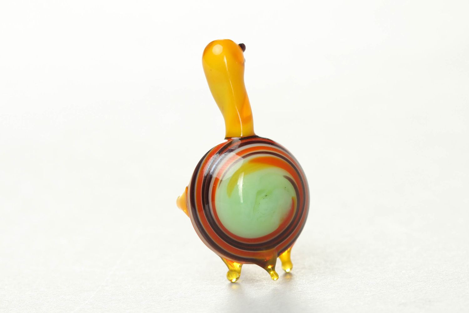 Small lampwork glass figurine Turtle with Stick photo 3
