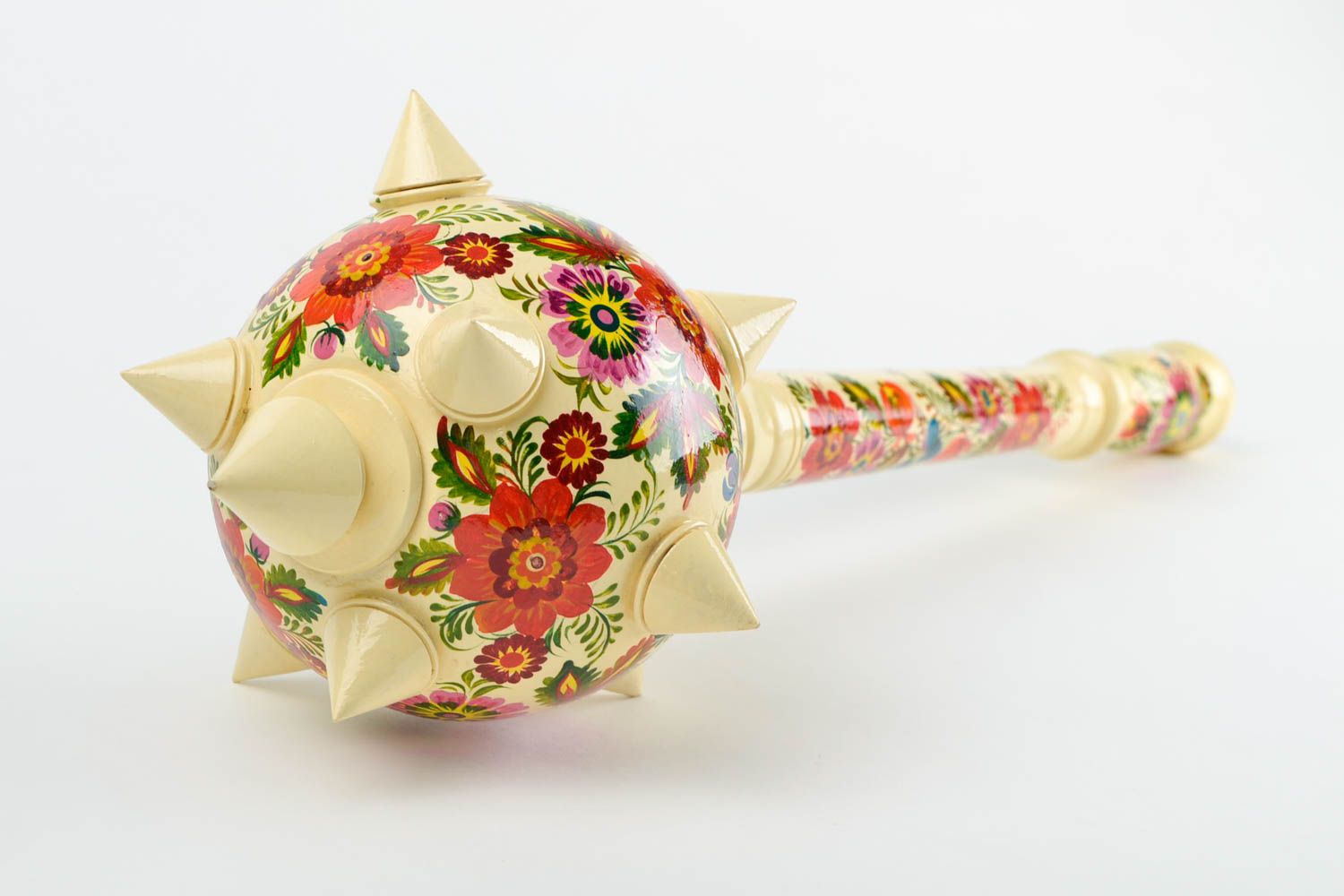 Handmade wooden mace weapon decorative painted mace decorative use only photo 2