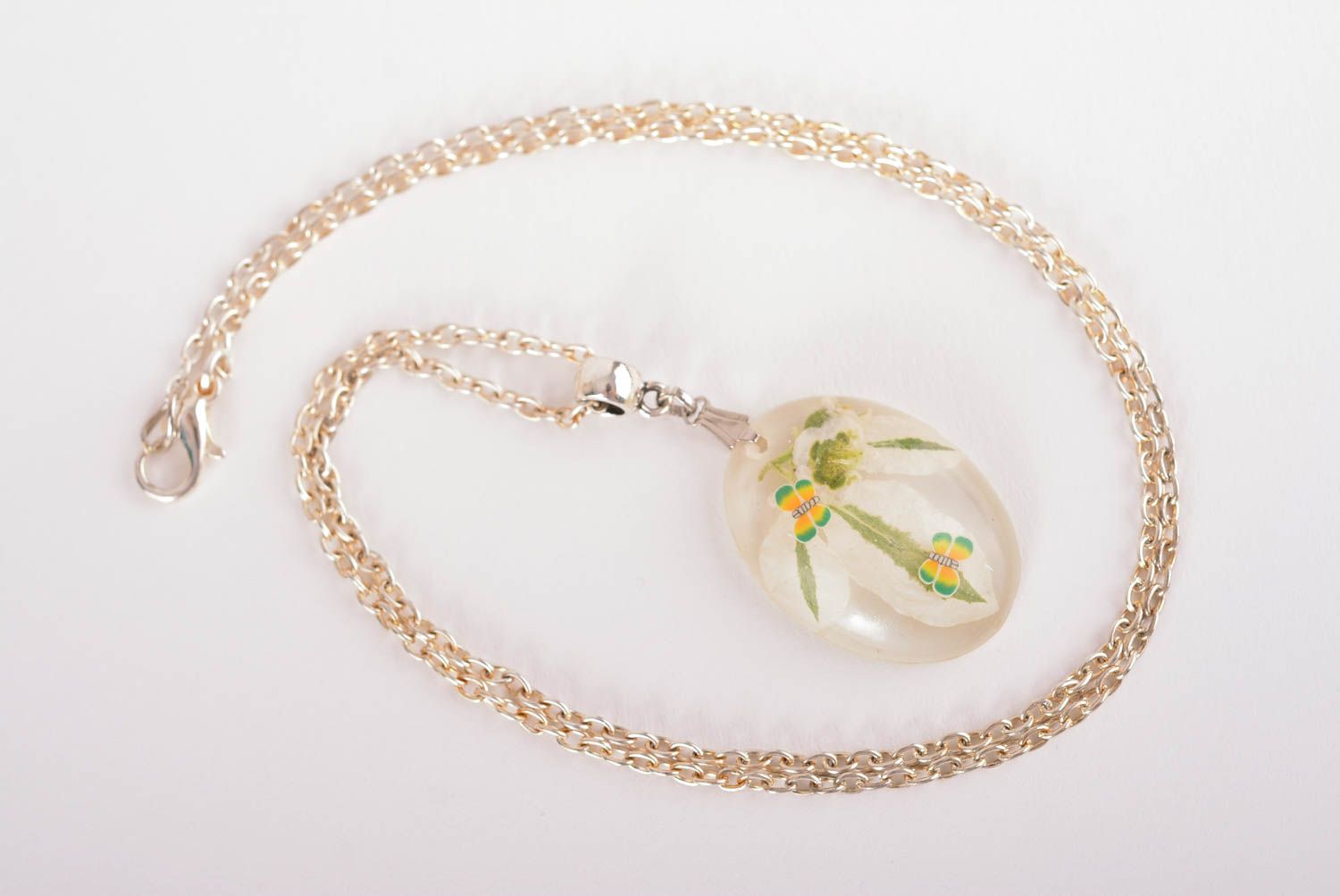 Handmade Halsketten Anhänger Epoxidharz Schmuck originell Geschenk für Mädchen foto 3