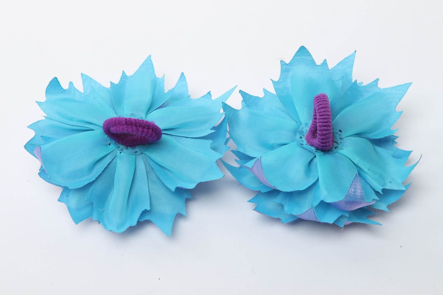 Hair handmade accessories scrunchy with flowers scrunchy with cornflowers  photo 4