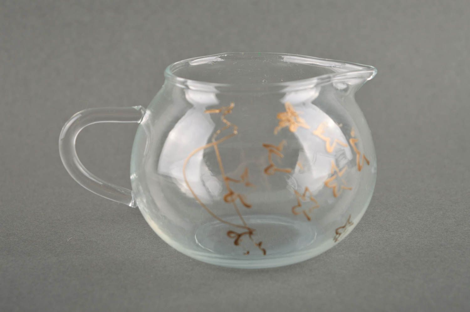 Cruche à l'eau et Sucrier faits main avec peinture Vaisselle en verre design photo 3