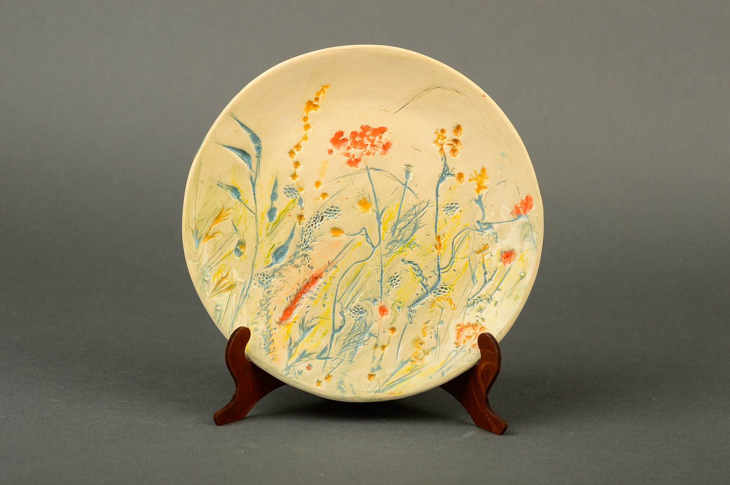 Plato de cerámica hecho a mano pintado vajilla moderna regalo original foto 1
