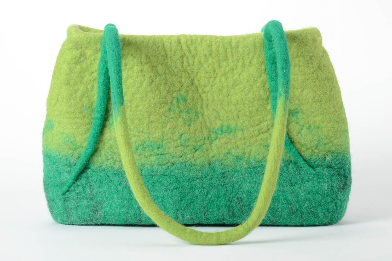 Сумка ручной работы женская сумка зеленая на плечо из шерсти сумка валяние фото 4