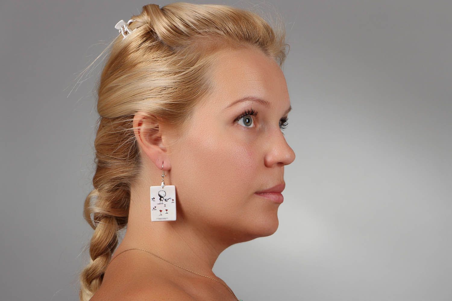 Earrings with romantic drawing photo 4