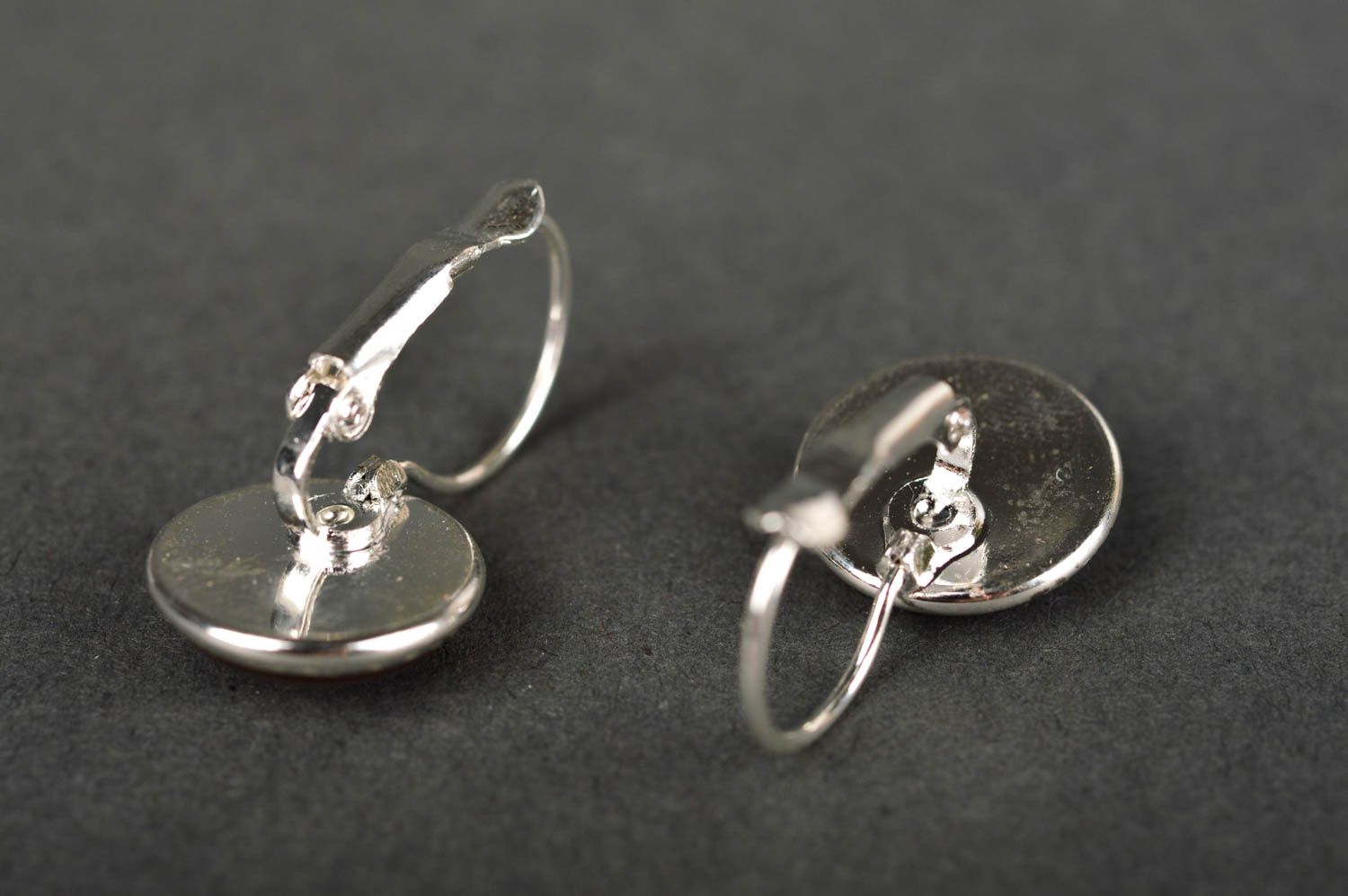 Runde Ohrringe handmade Schmuck Ohrhänger elegantes Accessoire für Frauen foto 5