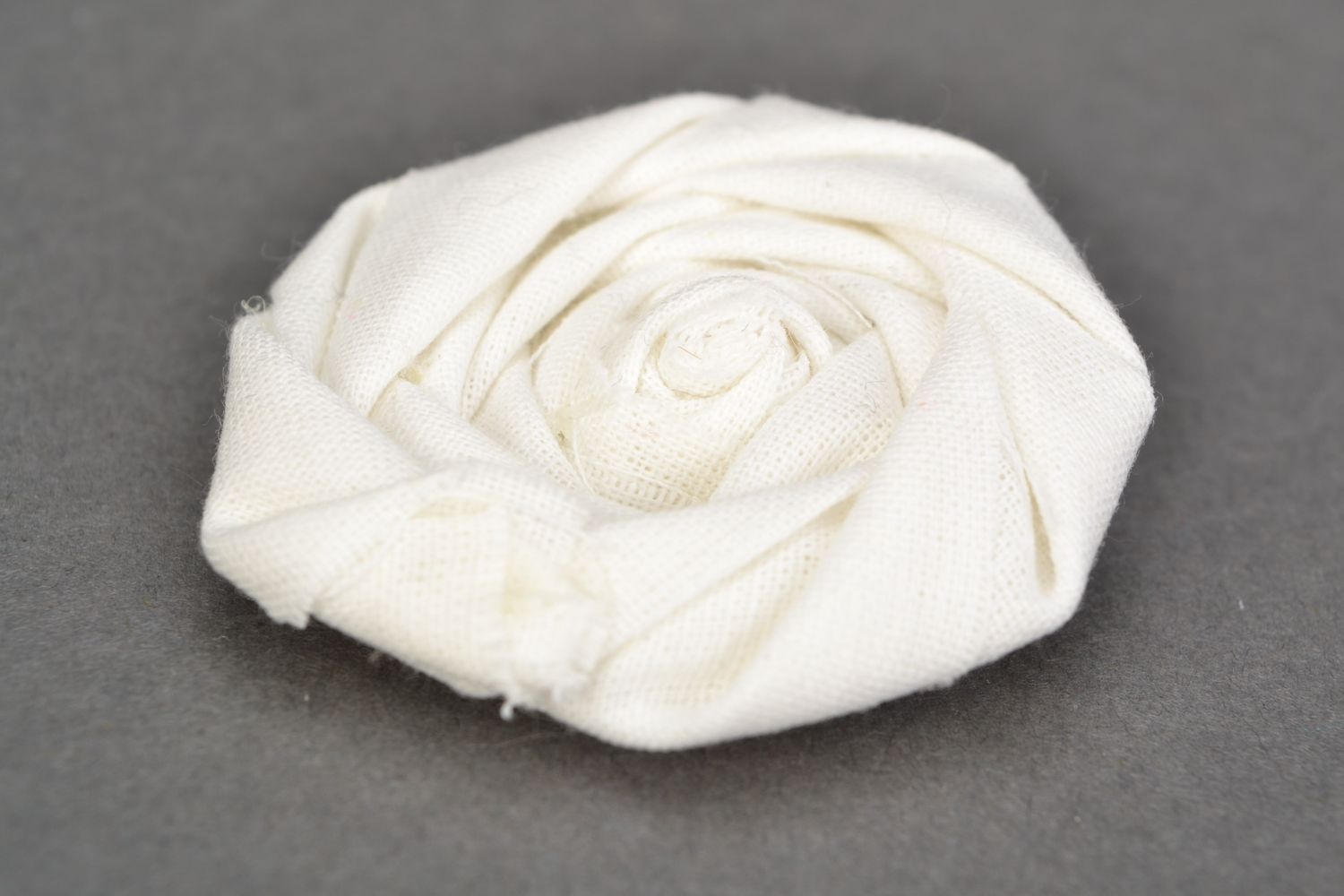 Handmade decorative large white fabric rose flowers with beads for DIY accessories photo 4