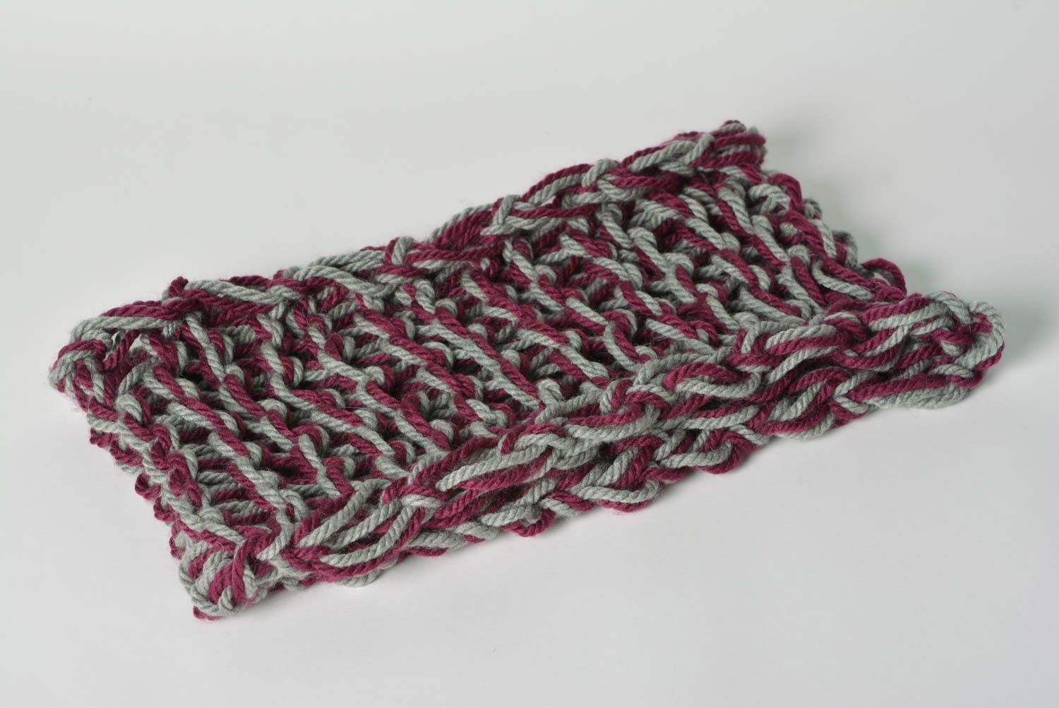 Longue écharpe tricotée au crochet chaude faite main acrylique originale snood photo 3