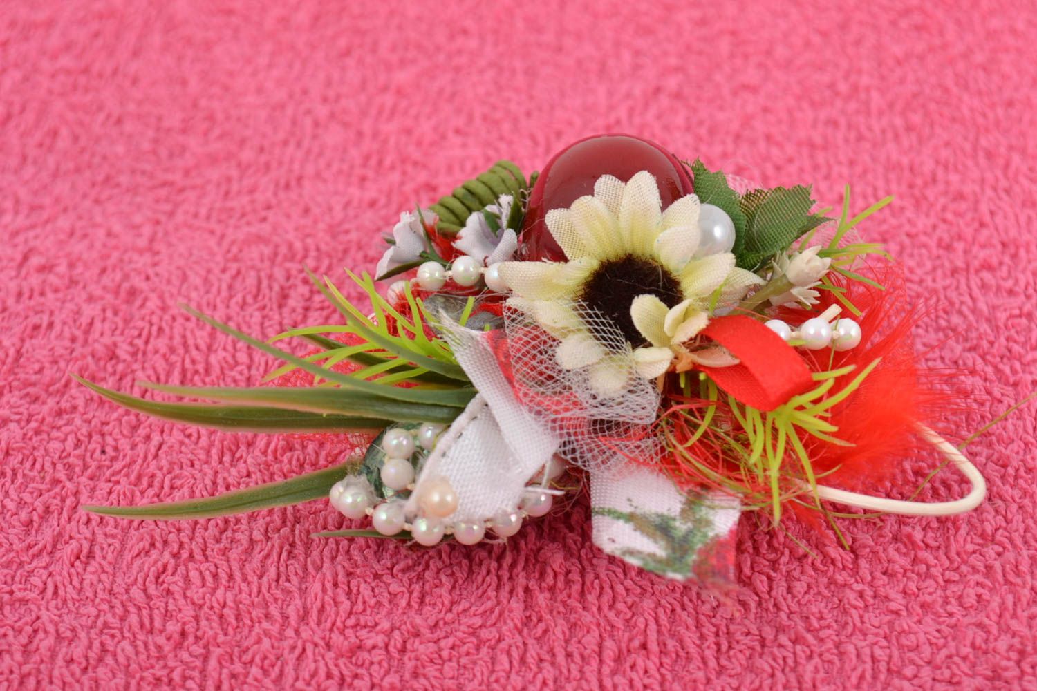Flores decorativas para broches pinzas diademas hechas a mano  foto 1