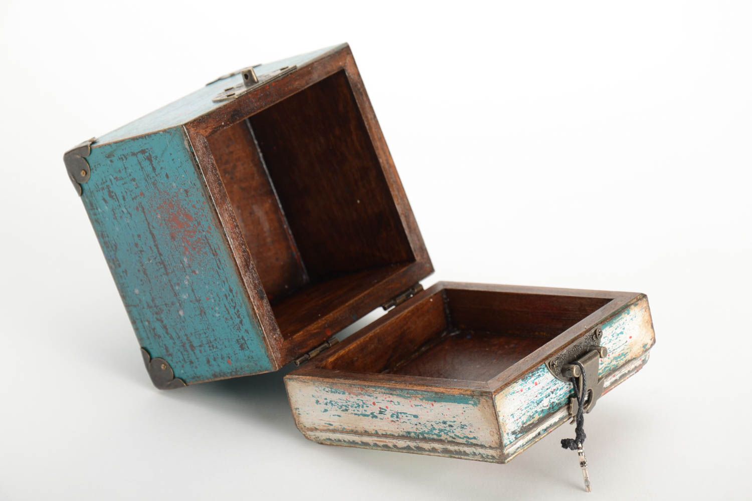 Caja decorativa hecha a mano joyero de madera regalo personalizado estiloso foto 3