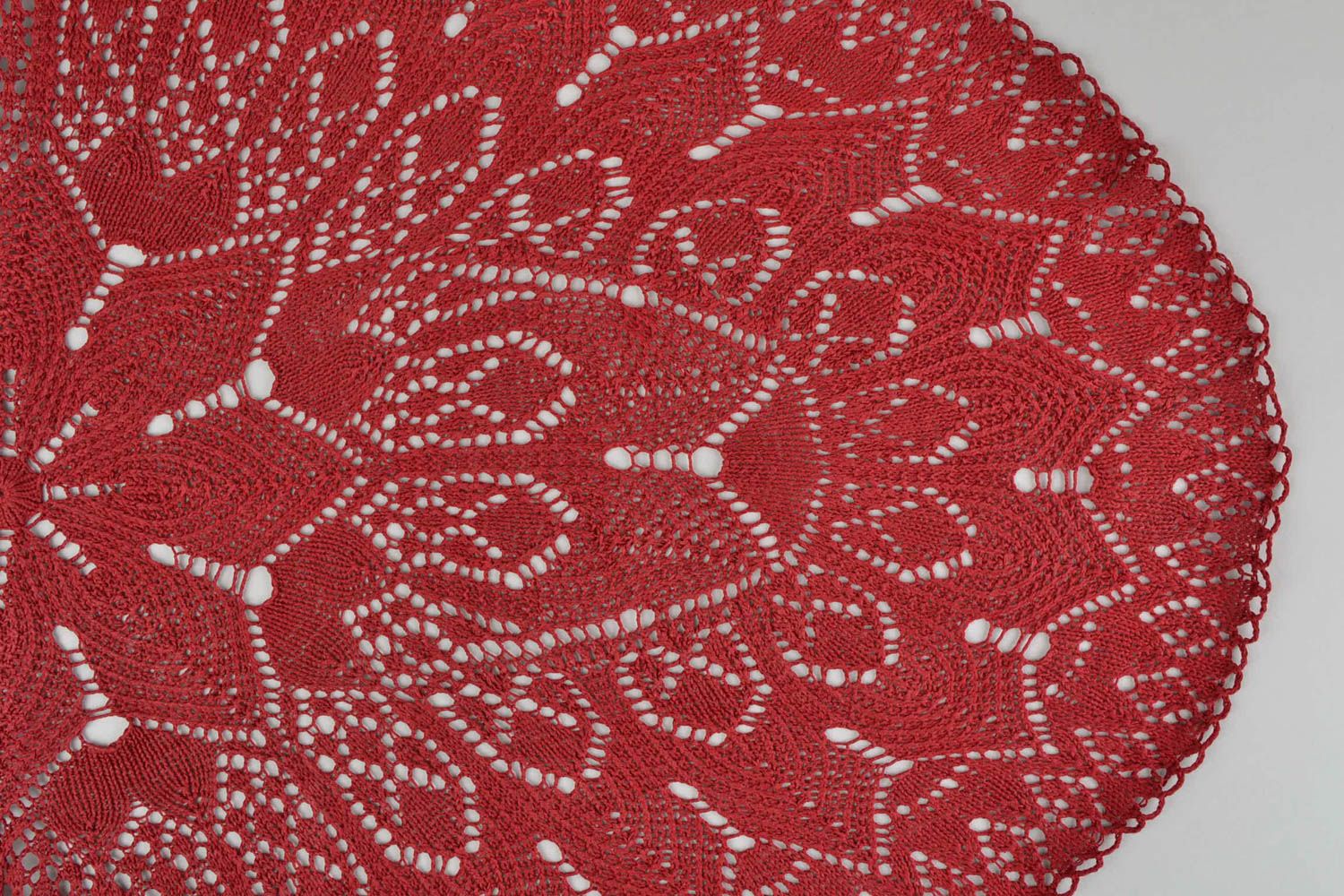 Napperon fait main Napperon de table Idee deco maison Deco design coton rouge photo 4