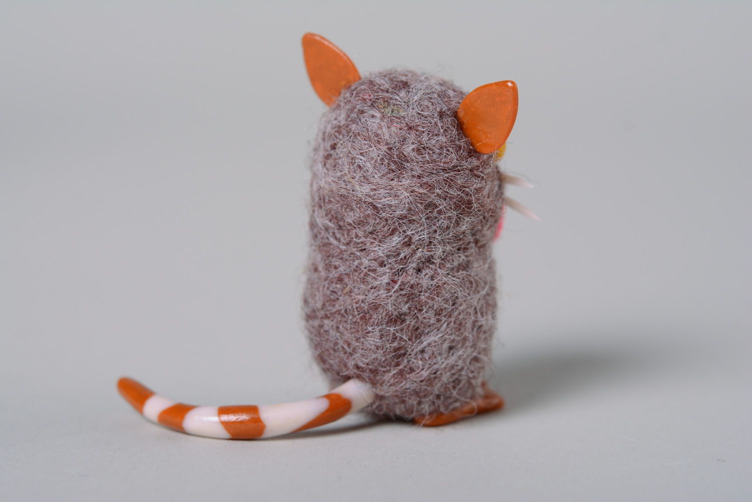 Homemade felted wool soft toy Cat photo 3