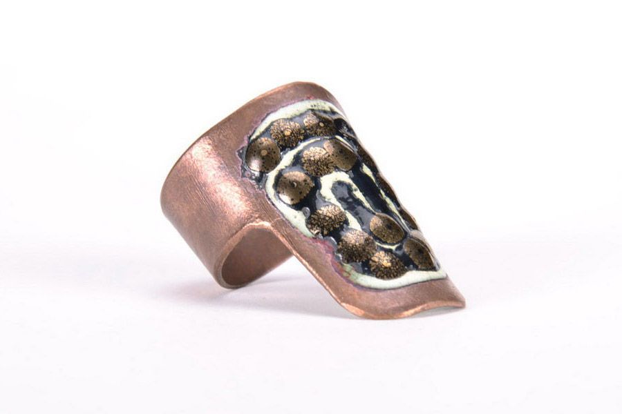 Long copper ring  photo 1